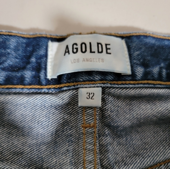 Agolde Lana Organic Cotton Button Fly High Rise Straight Leg Jeans Size 32 - Picture 6 of 12
